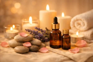 アロマオイルとキャンドル